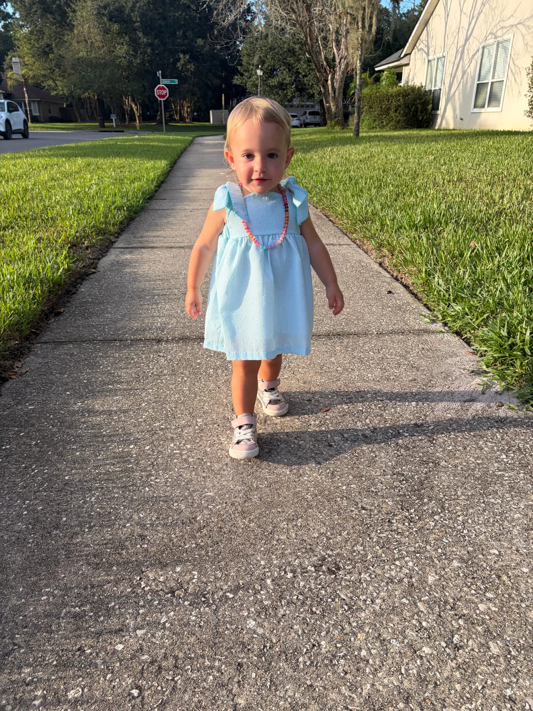 Customer photo review of Turquoise Stripe Skyler Dress