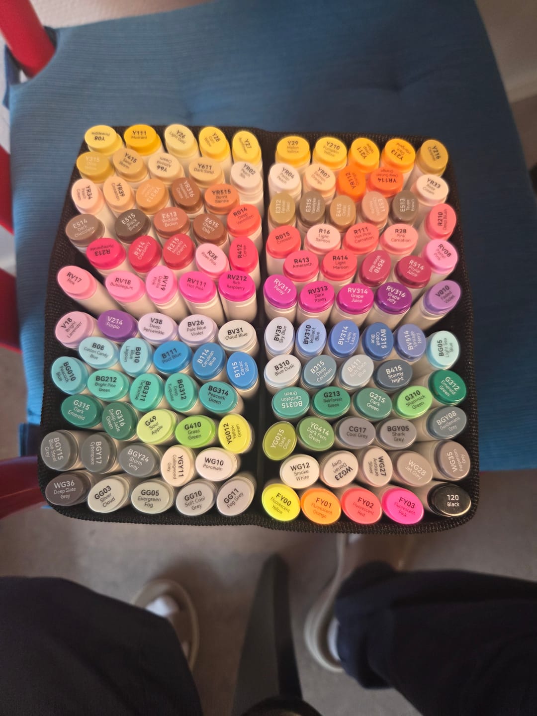 Customer photo review of Ohuhu Oahu 120 Colors Dual Tips Alcohol Art Markers, Fine & Chisel