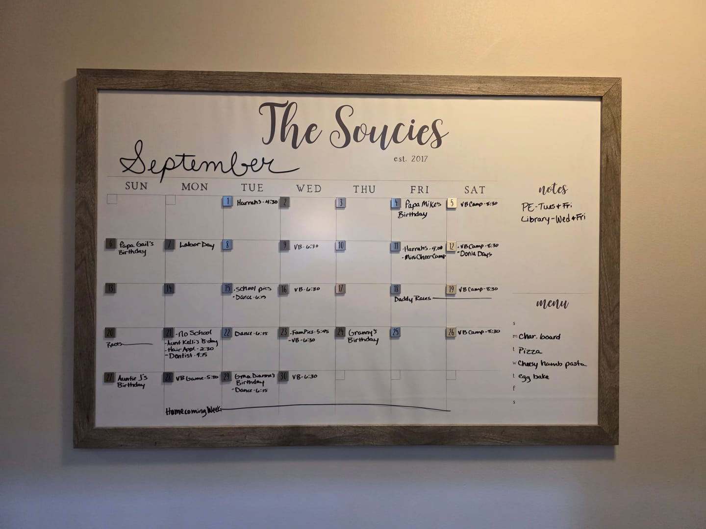 Customer photo review of Framed Board Magnetic Add-on