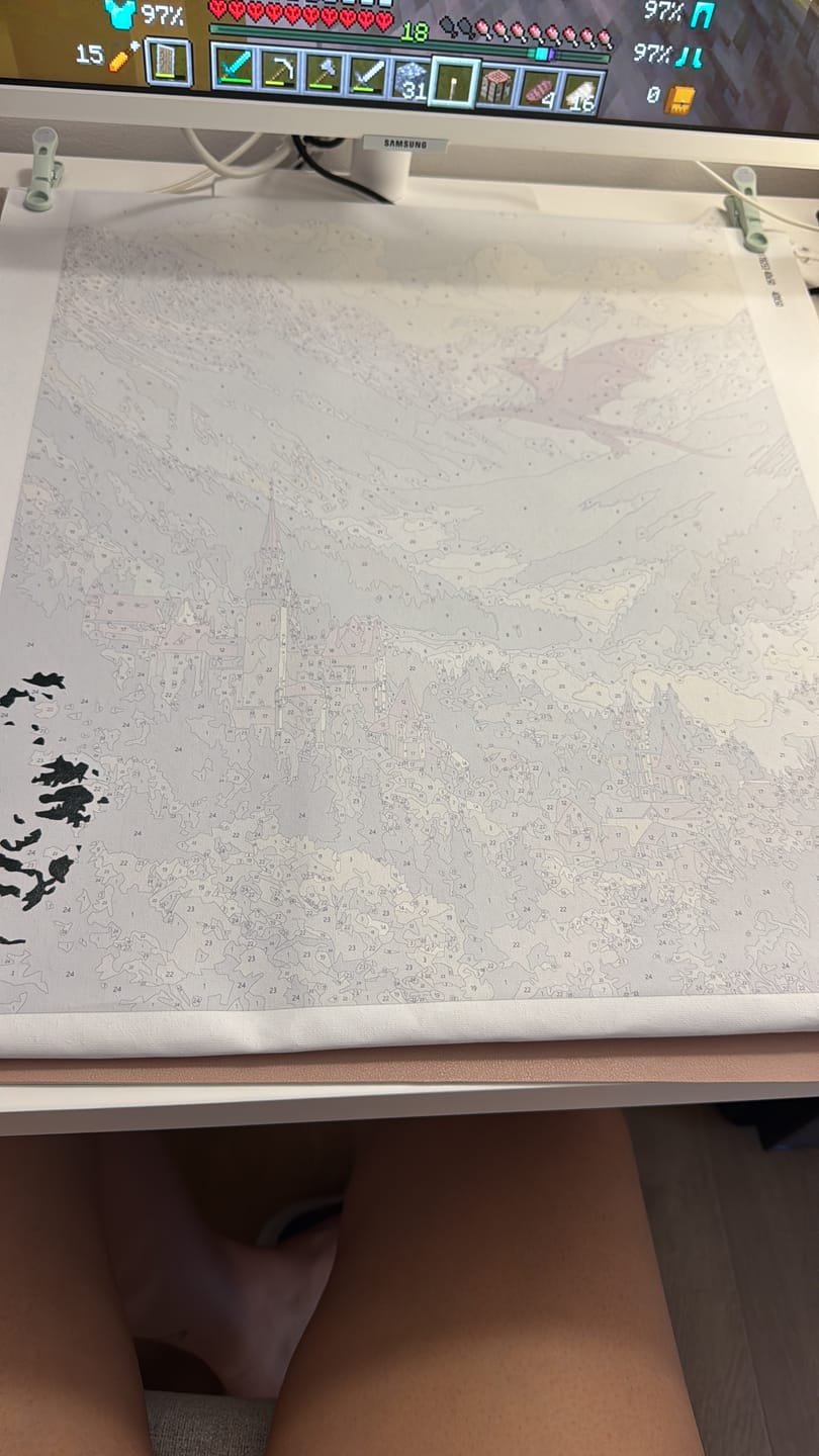 Customer photo review of Valley of Dragons | Paint by Number