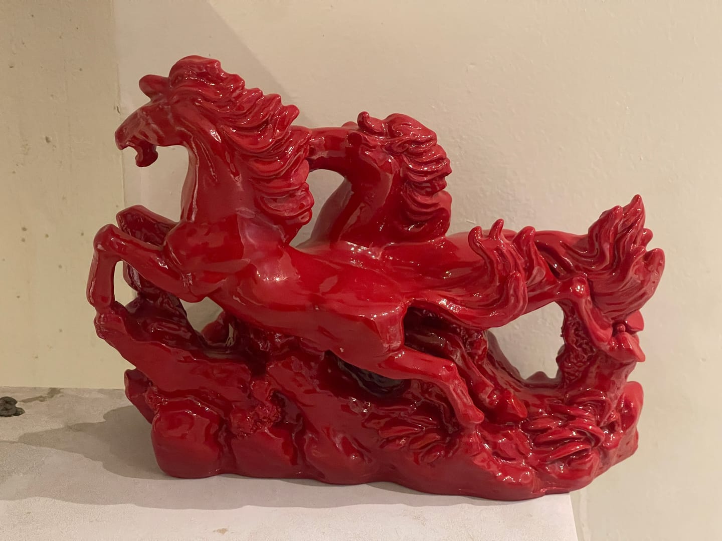 Customer photo review of Dynamic 2 Red Running Horses Resin Sculpture Vastu Remedy for Speed, Success and Career Momentum | for Office Desk, Business Spaces and Home Decor | 21 x 16 cm | 385 g