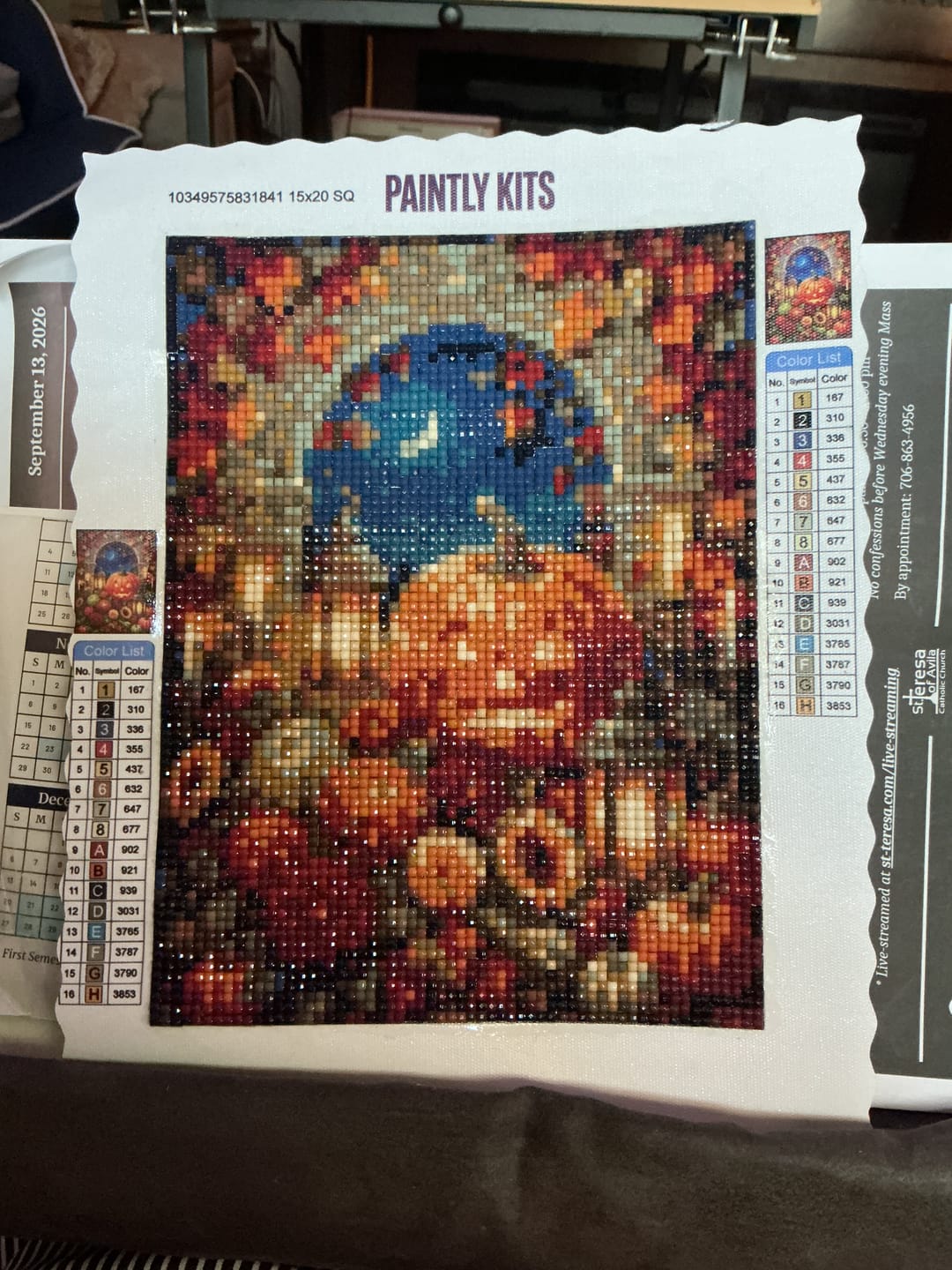 Customer photo review of Autumn Pumpkin Lantern Gateway (Diamond Painting)