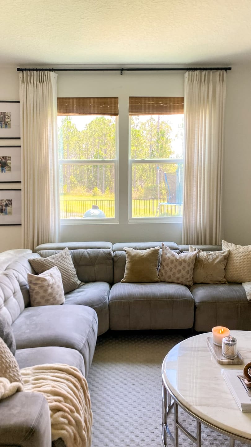Customer photo review of Lucy Neutral Linen Pinch Pleat Curtains