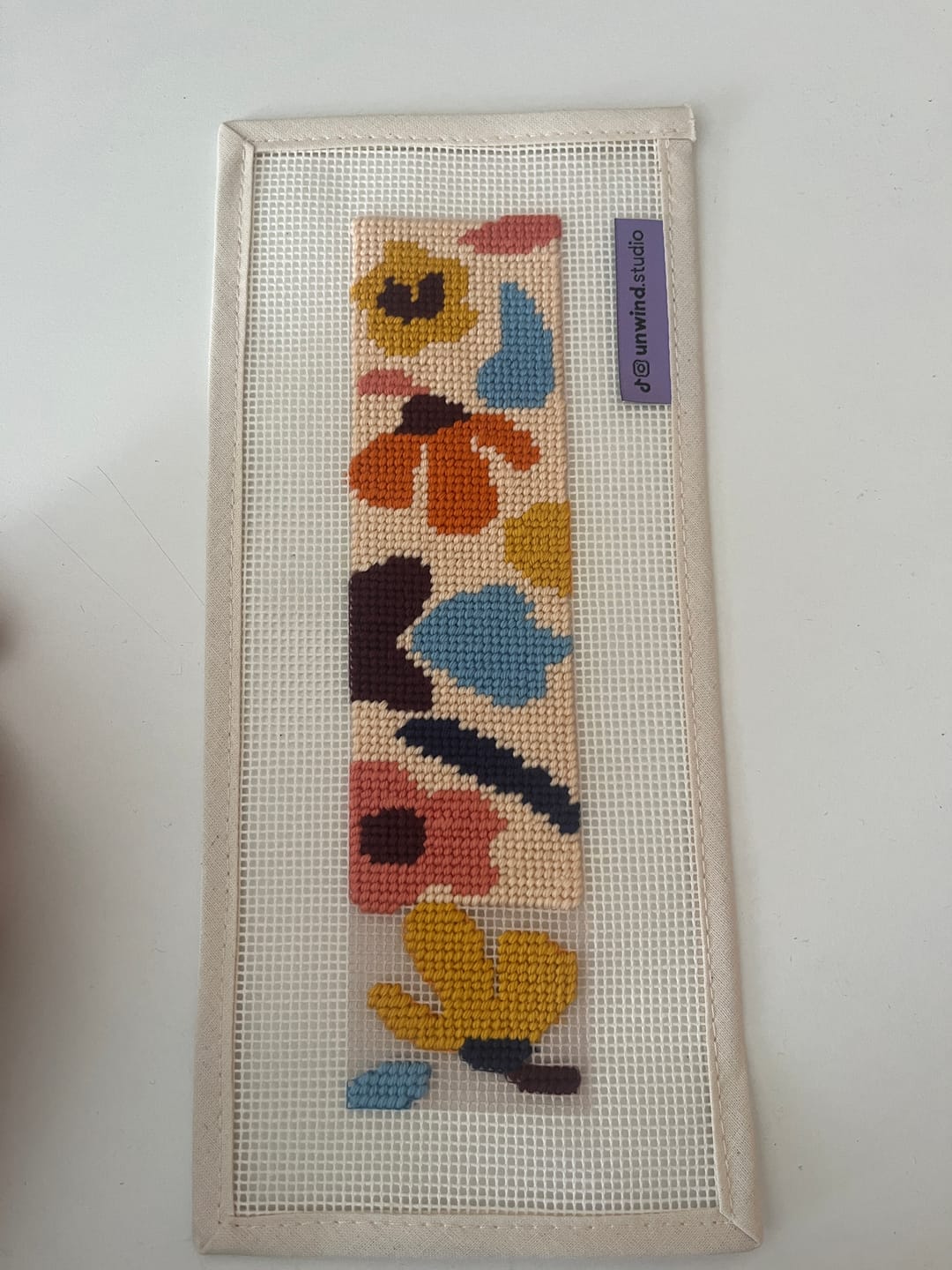 Customer photo review of NEEDLEPOINT STARTER KIT "Chilling Spell" Bookmark