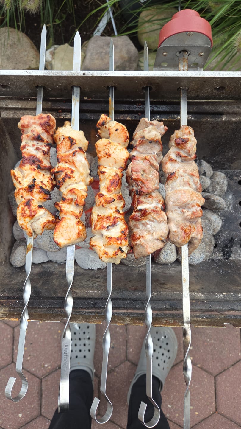 Customer photo review of Schweine-Schaschlik Klassiker – mit Zwiebeln, Pfeffer & Essig | mySchaschlik