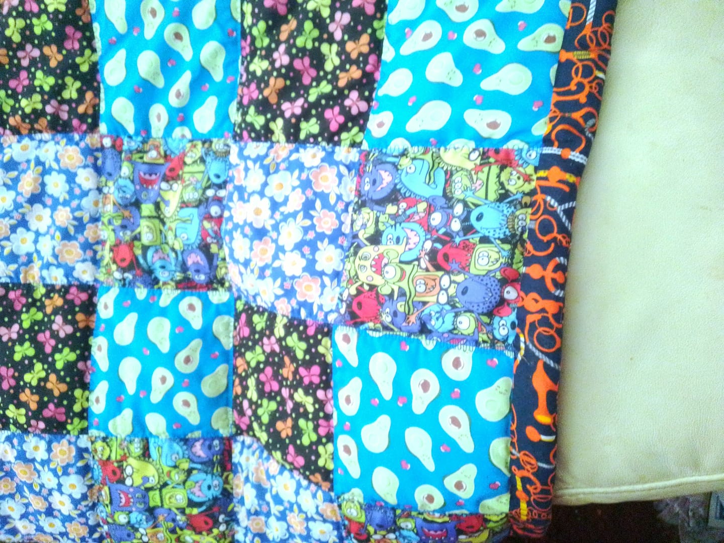 Customer photo review of Butterfly Burst on Black Polycotton Fabric