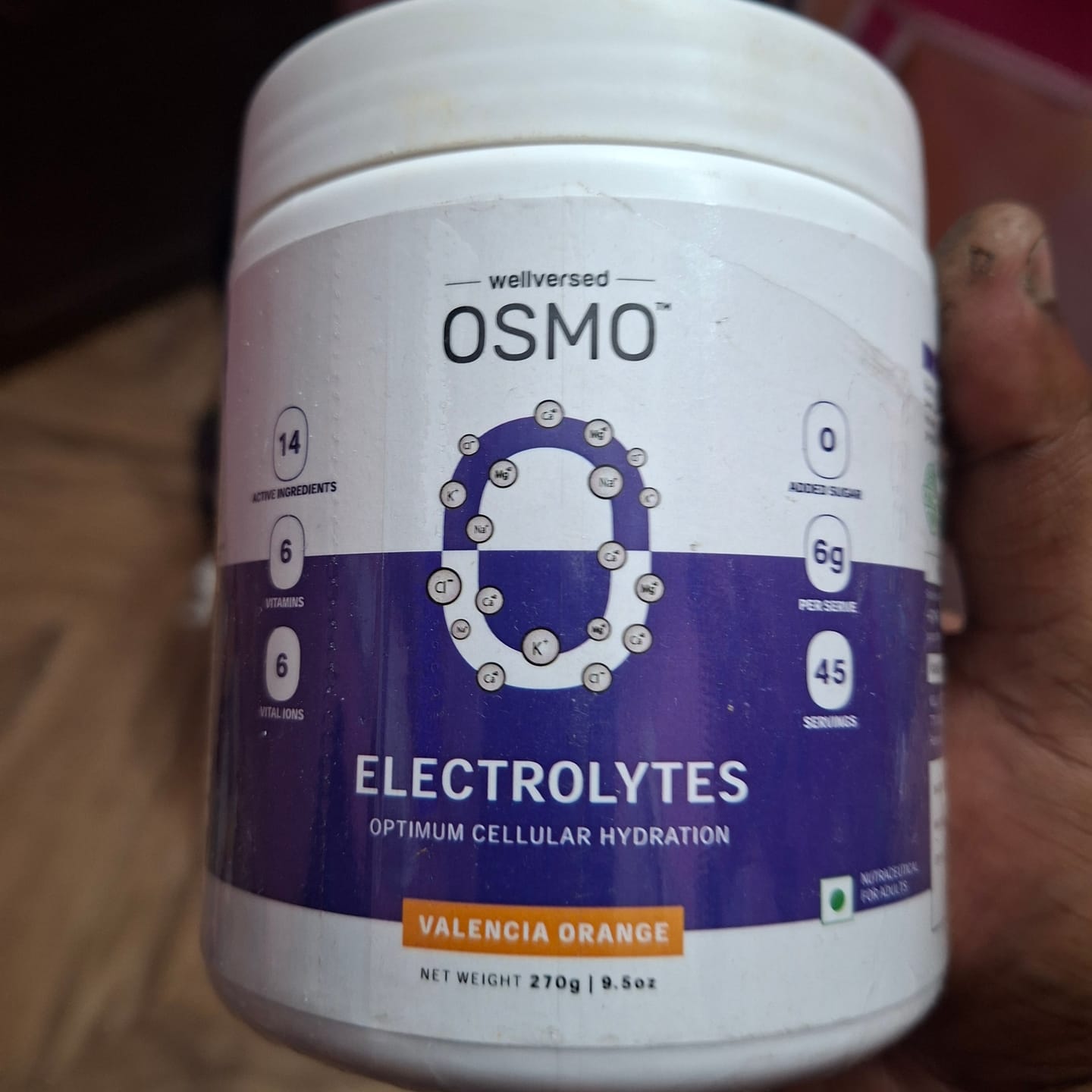 Customer photo review of OSMO - Electrolyte Hydration Blend (Advanced Salts + Taurine & Vitamins) | Valencia Orange Flavour (270g, 45 servings)
