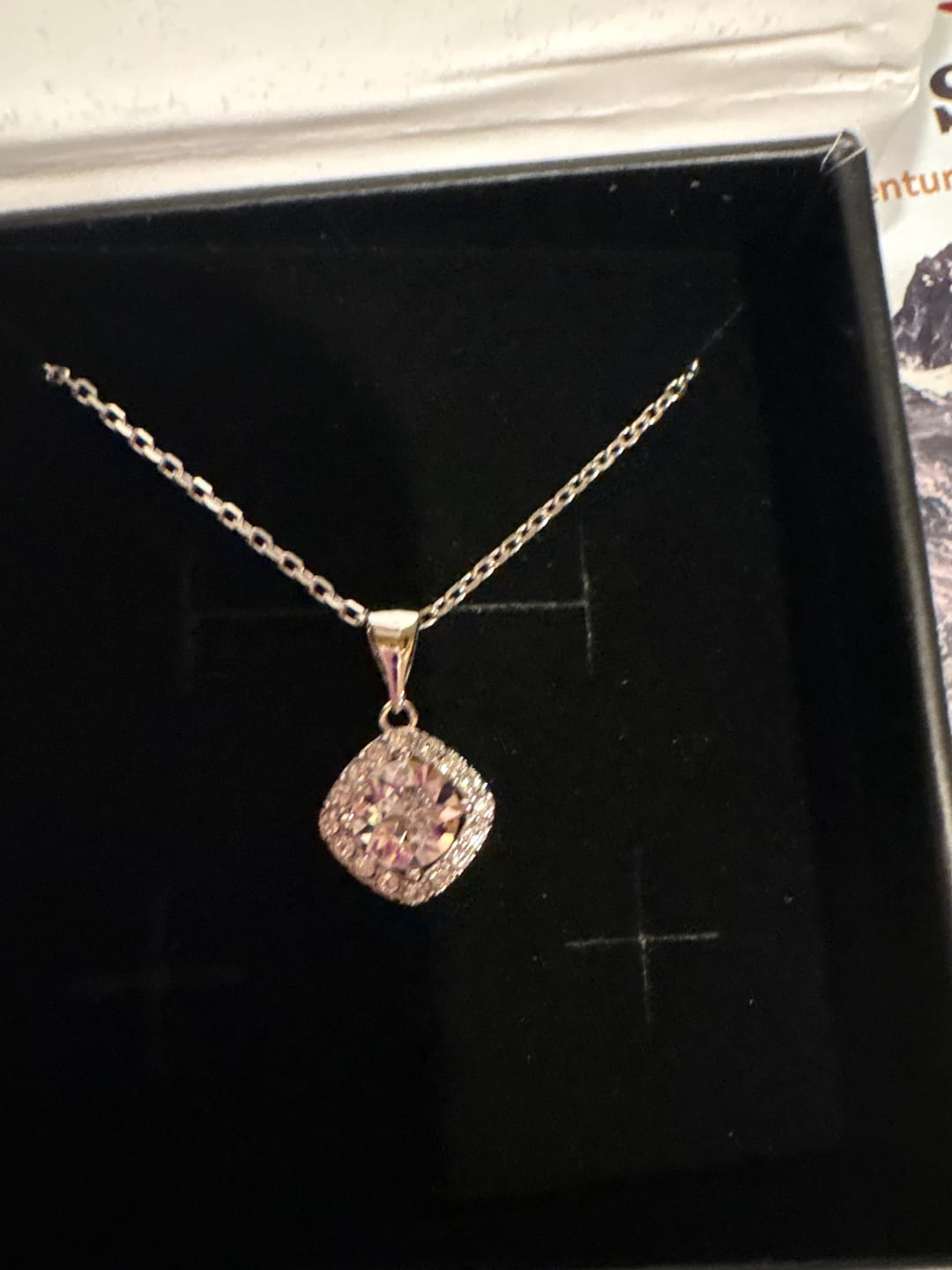 Customer photo review of Celeste 18k White Gold Plated Pendant Necklace with Swarovski Crystals