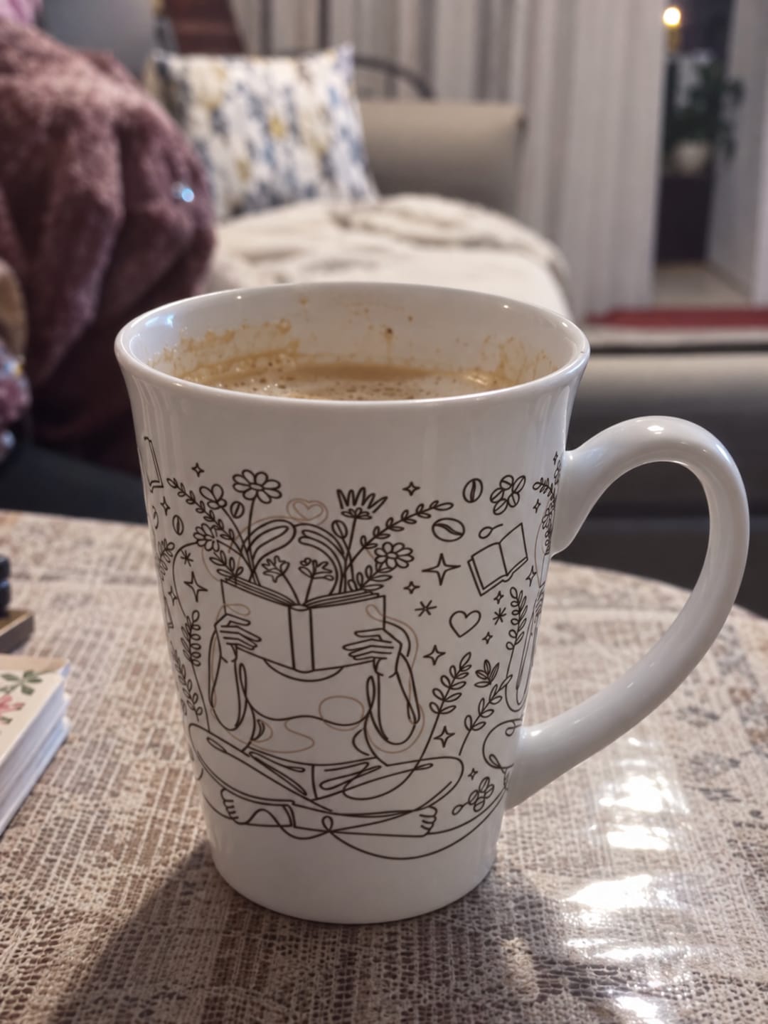 Customer photo review of Lost in the Pages Latte Mug