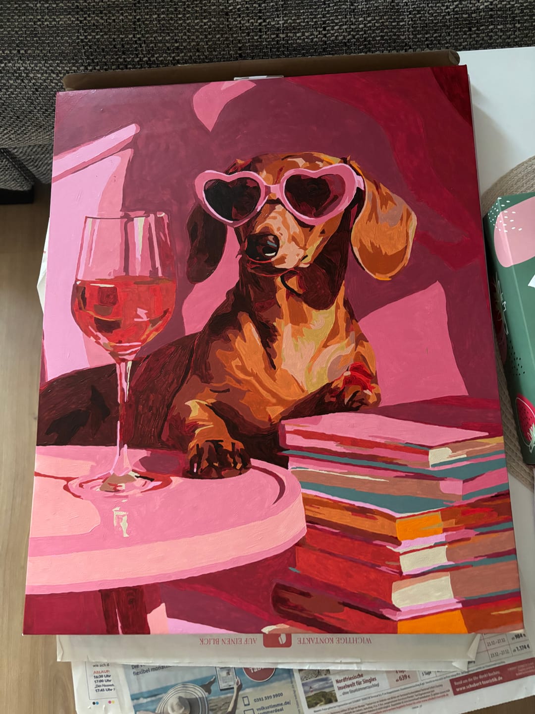 Customer photo review of Malen nach Zahlen - Dackel in Pink
