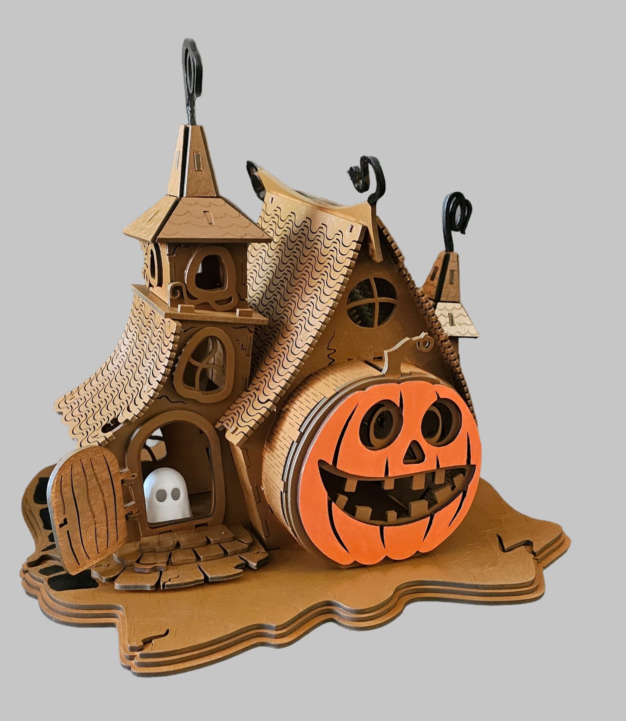 Customer photo review of Halloween Pumpkin House Tealight Holder Laser Cut SVG