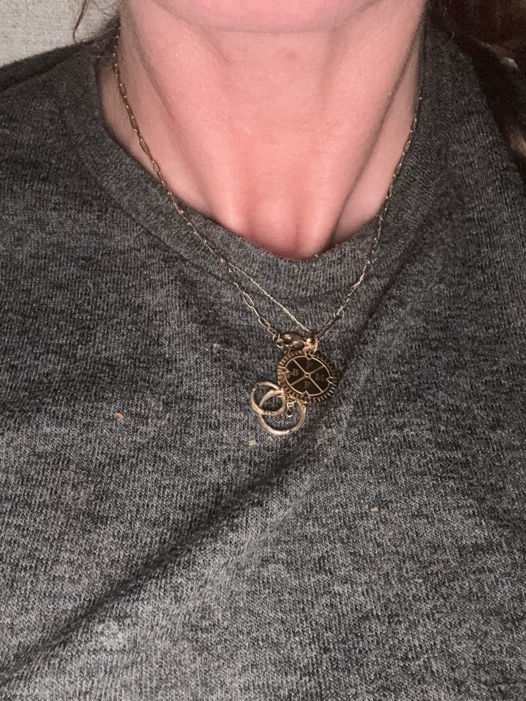 Customer photo review of Engravable Compass Necklace