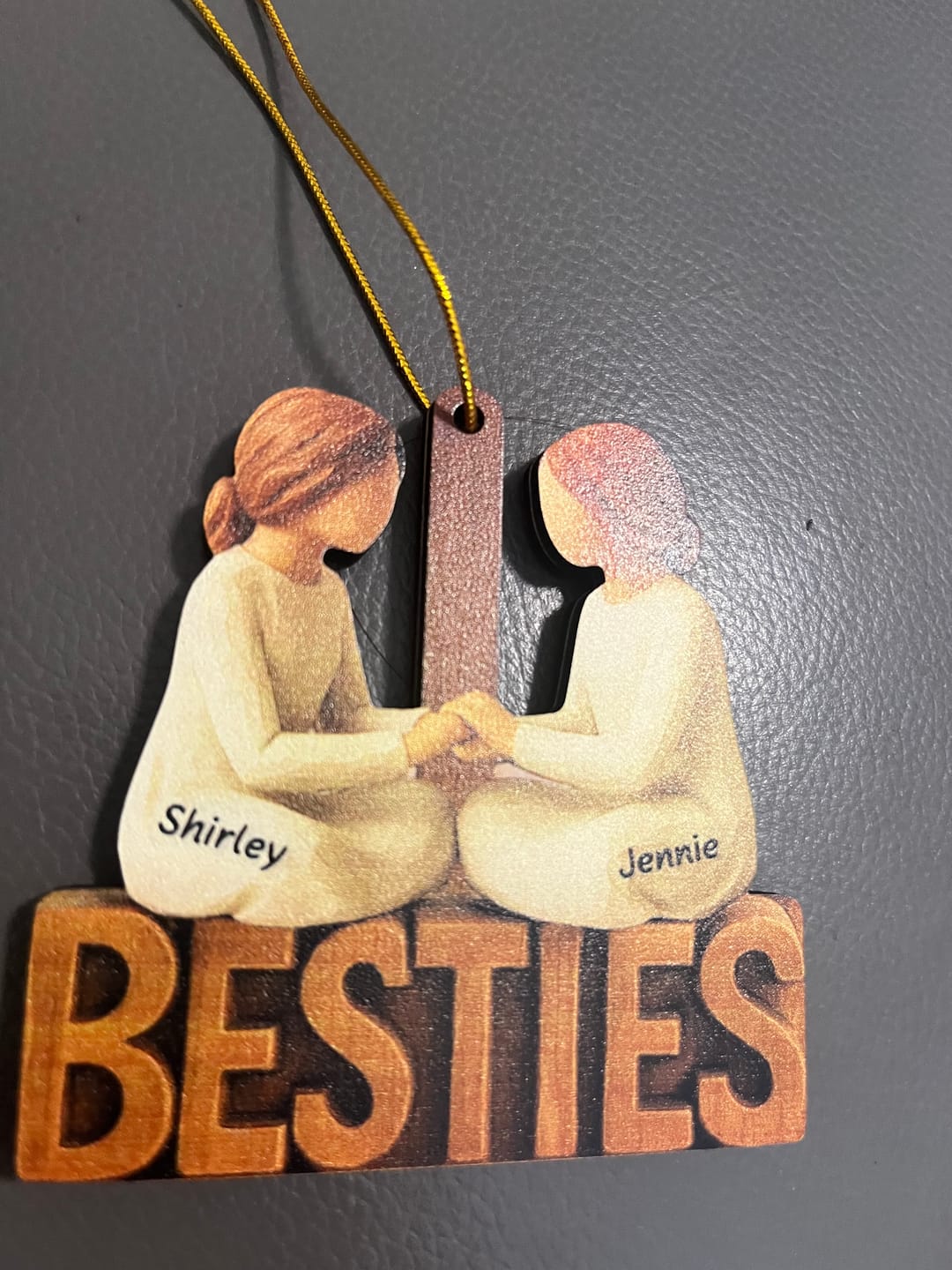 Customer photo review of Besties Forever Together - Personalized Wooden Ornament - Gift For Best Friends
