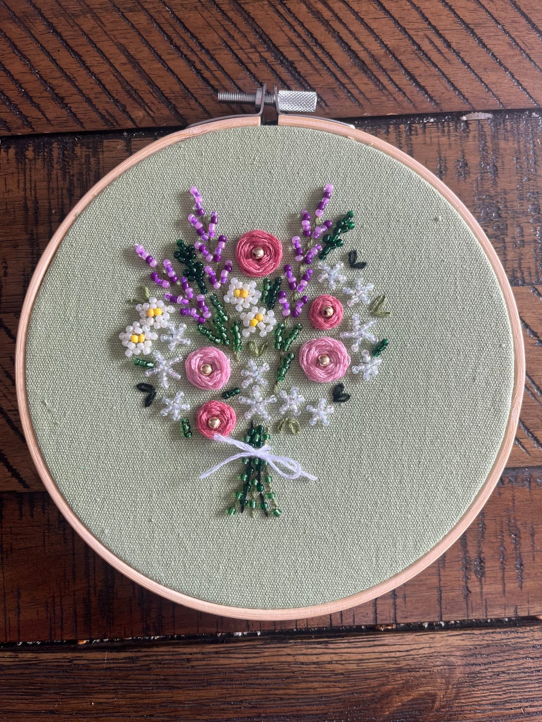 Customer photo review of DARLING DAISY BOUQUET - Embroidery Kit