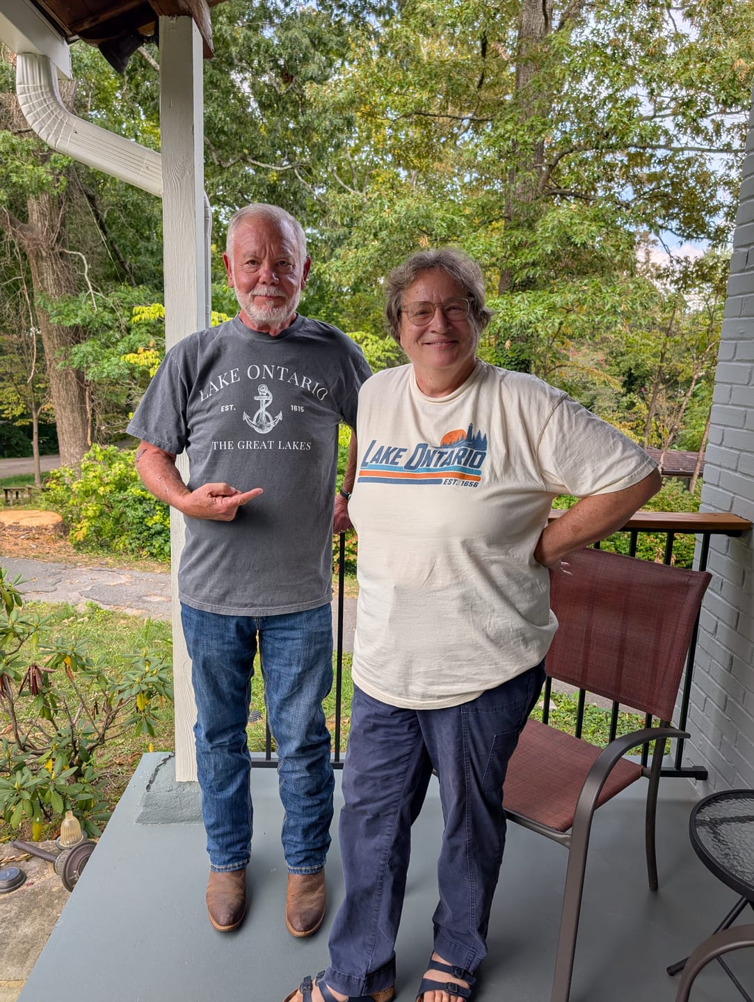 Customer photo review of Lake Ontario Retro Stripe T-Shirt