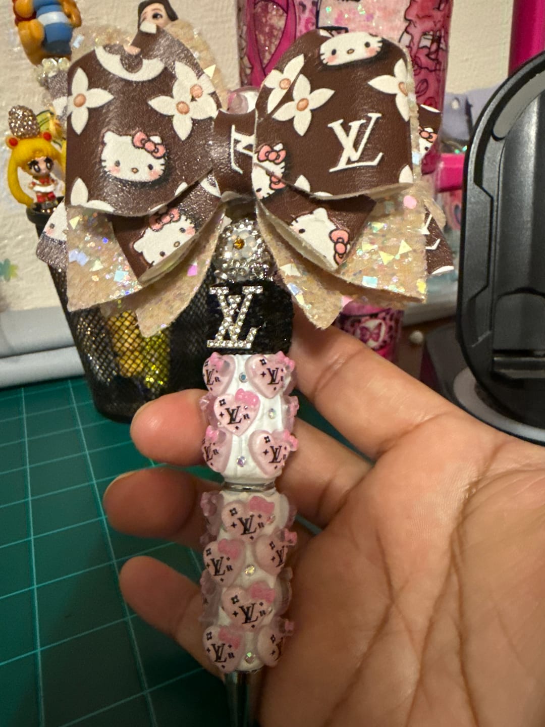 Customer photo review of Black Cartoon Mouse Character Beadable Pens Wholesale, Matches All Focal Beads & Pen Toppers