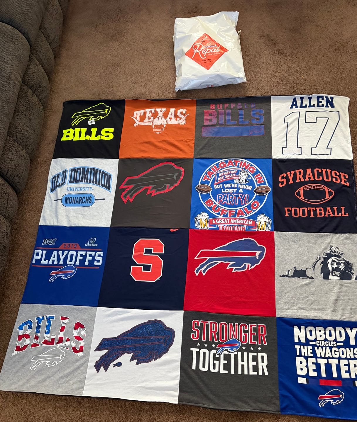 Customer photo review of Project Repat T-Shirt Quilt