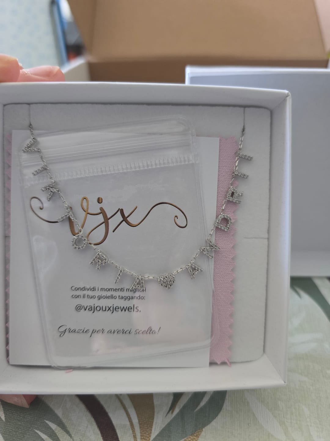 Customer photo review of Collana MINI LETTERS BRIGHT