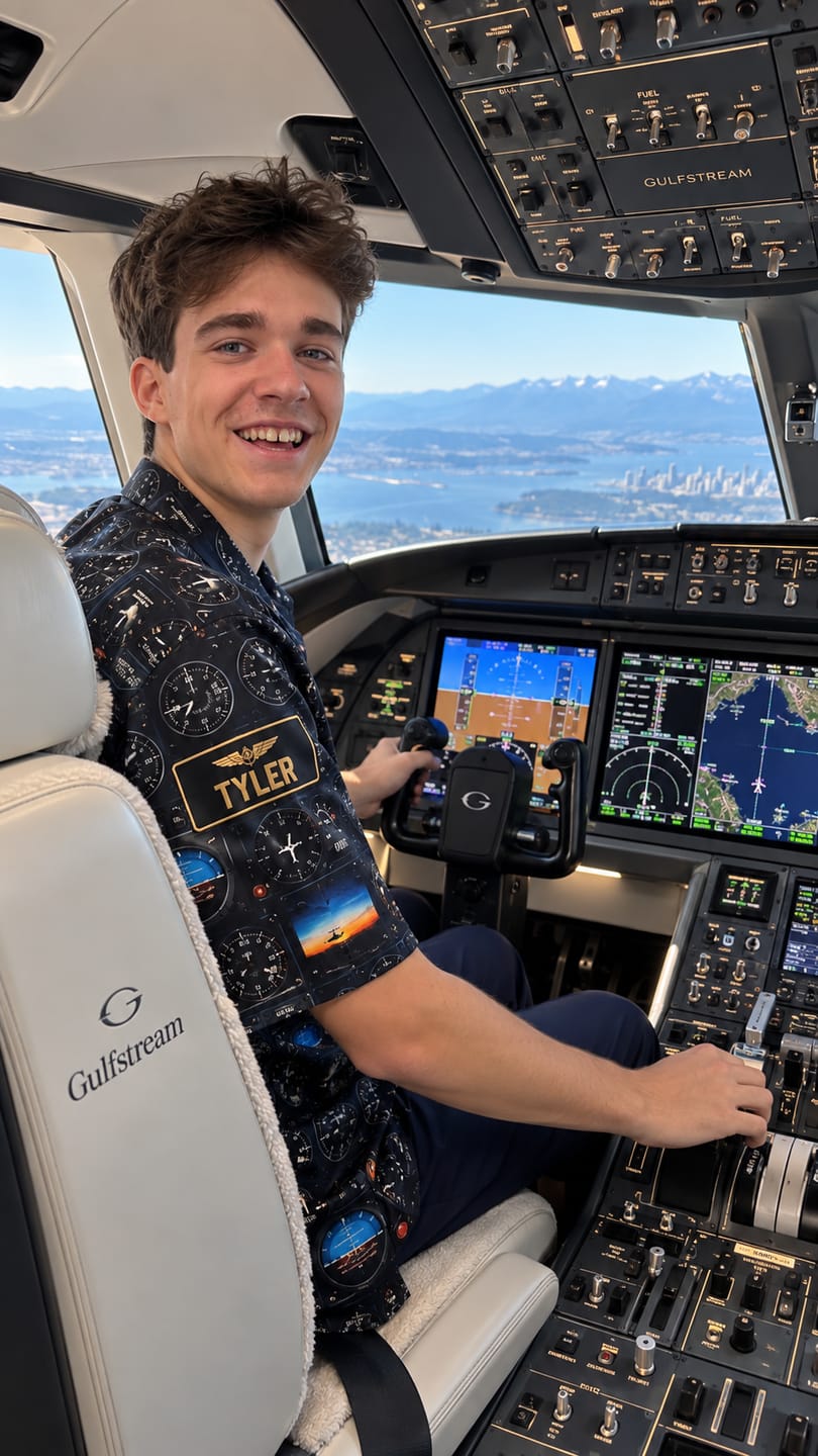 Customer photo review of Six Packs of Pilots Hawaiian Shirt - Personalized Gifts For Pilots