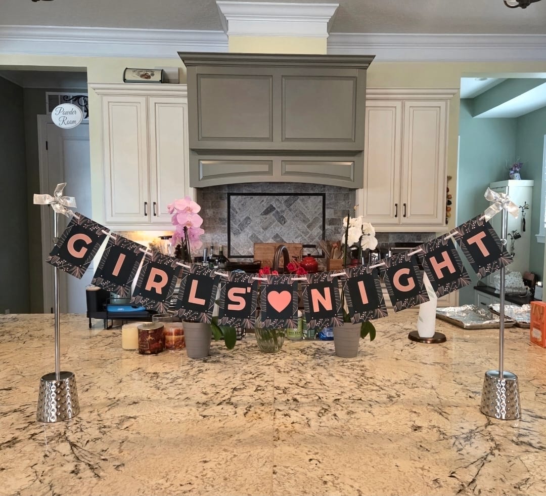 Customer photo review of Year Round Celebration Kit - 11 banners + Stand + Banner Box