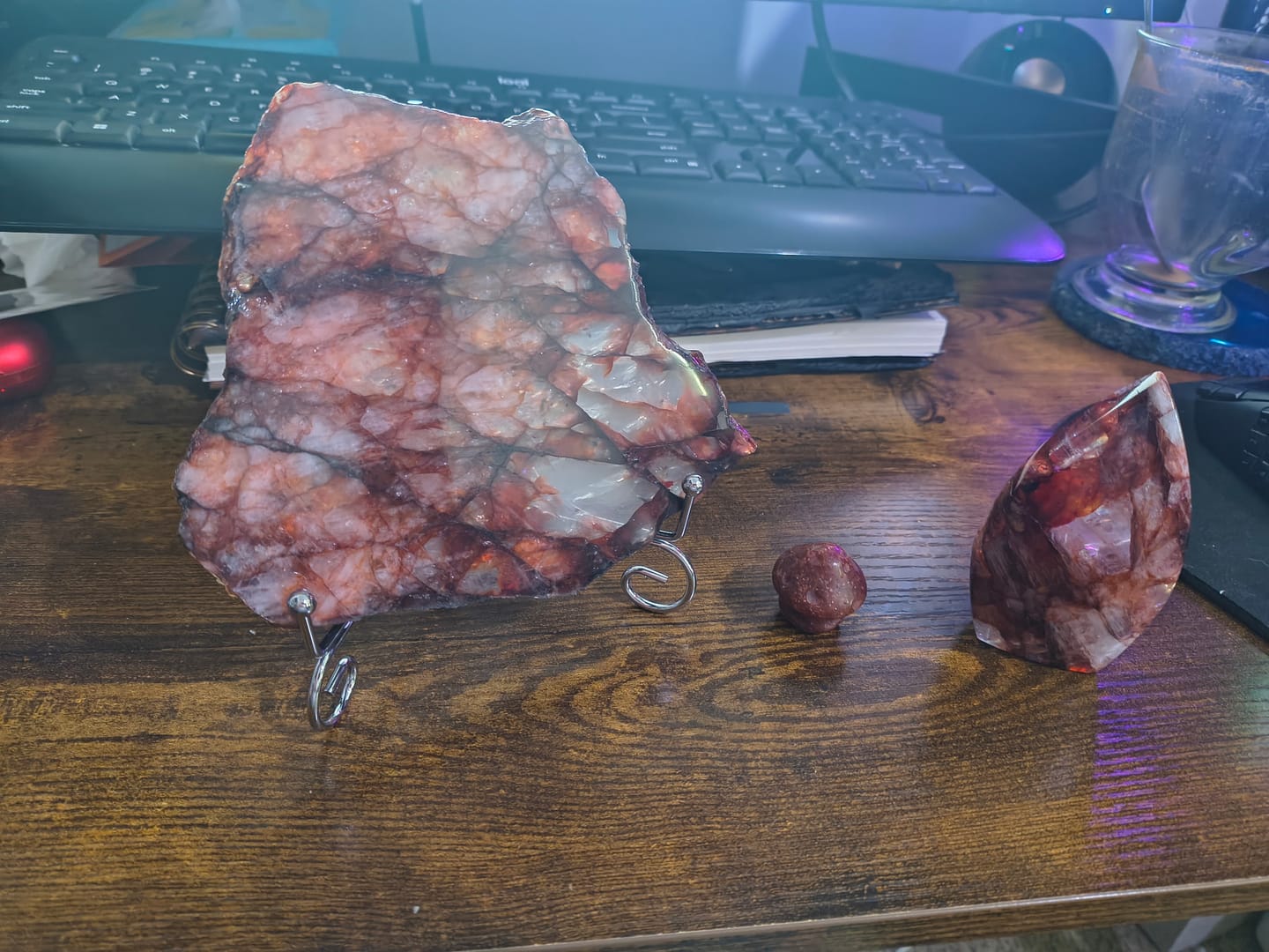 Customer photo review of Unique,A Slightly Imperfect Natural Crystal Fire Quartz Slice
