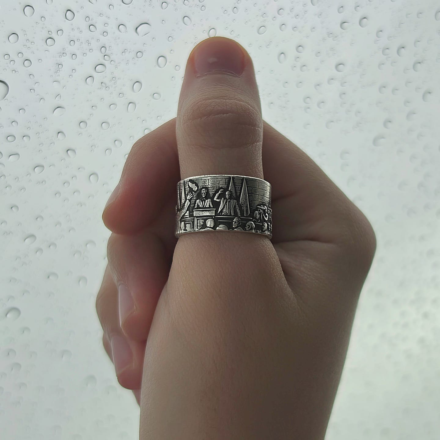 Customer photo review of The "Farewell Kiss" Ring -Oxidized 925 Sterling Silver or Stainless Steel