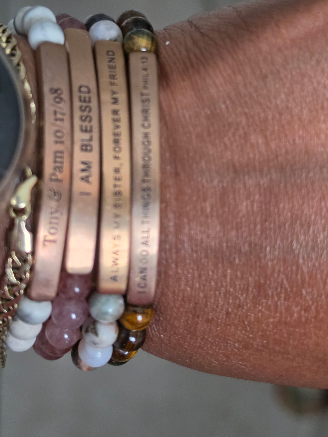 Customer photo review of Marble Custom Bracelet