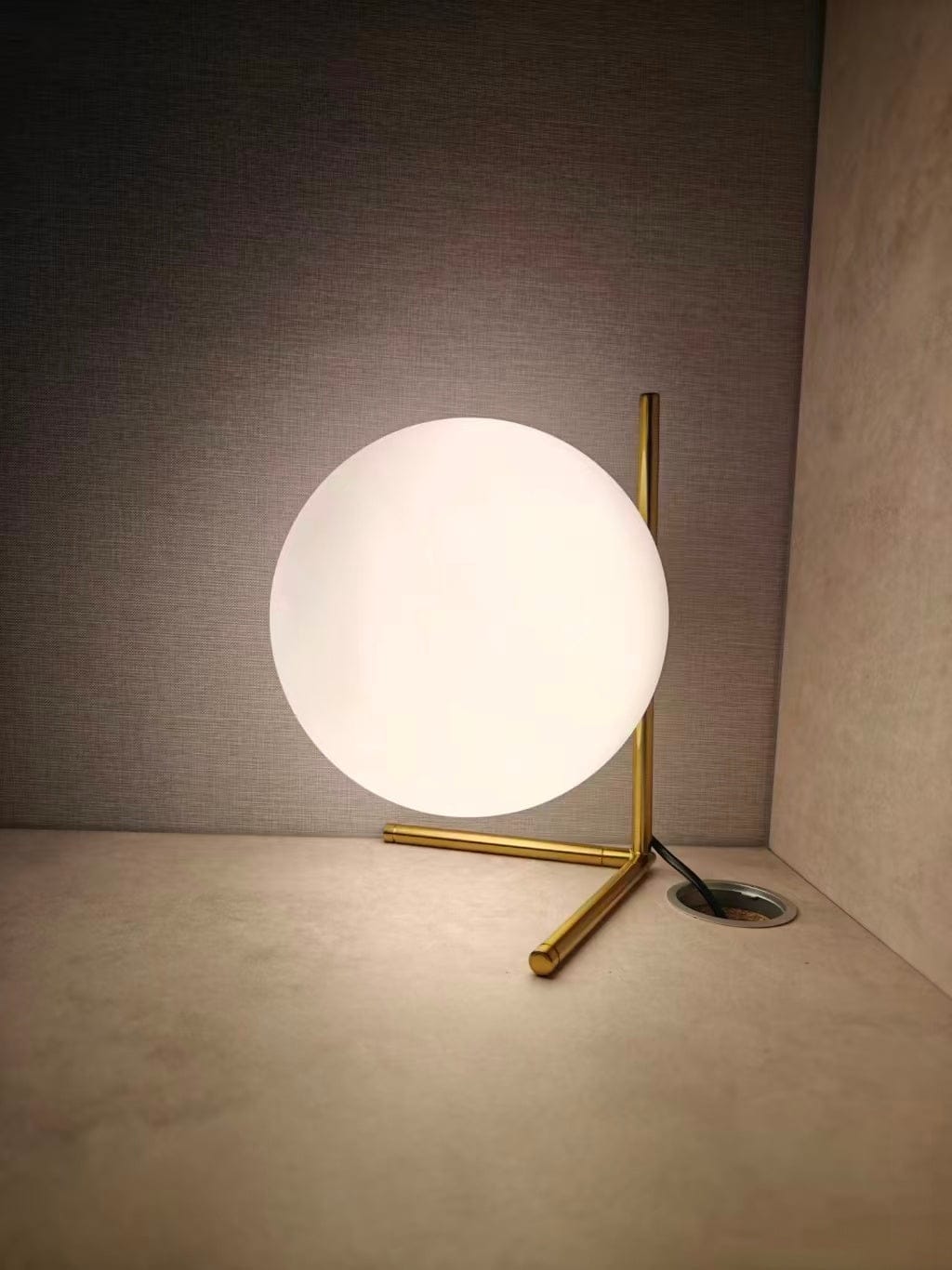 Customer photo review of Sloped Globe Glass Table Lamp