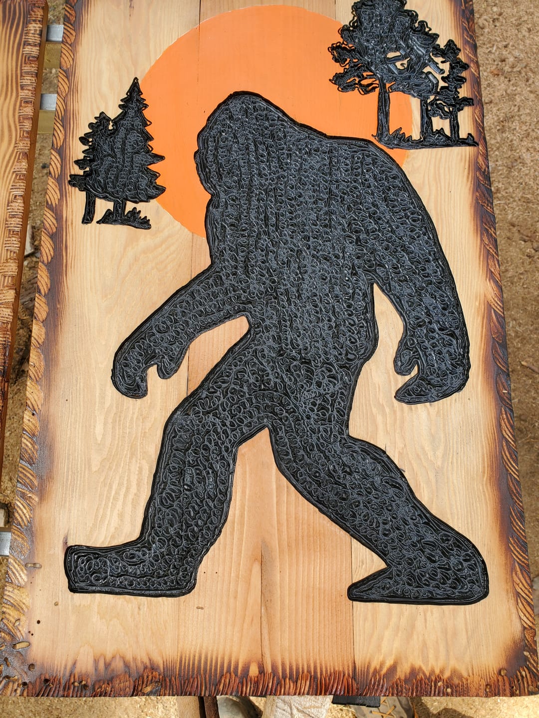Customer photo review of 16x12" Bigfoot / Yeti / Sasquatch Silhouette Acrylic Router Template