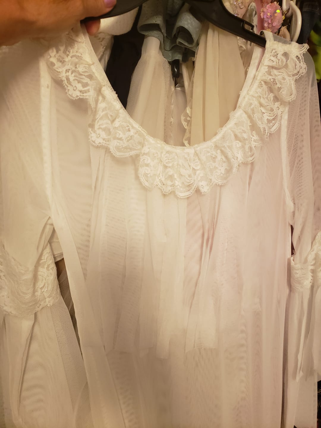 Customer photo review of Breanna 2 1/4" Stretch Raschel Lace Trim (Sold by the Yard)