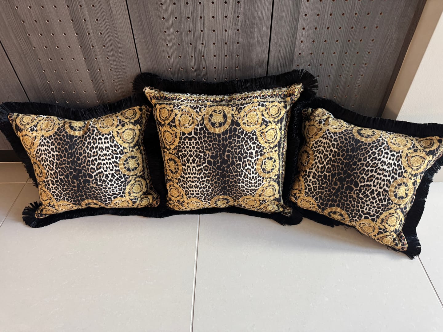 Customer photo review of Luxury Baroque Leopard Upholstery Fabric by the Metre