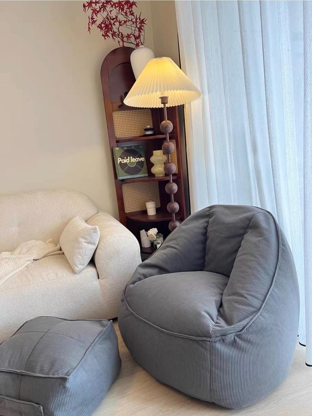 Customer photo review of Pouf Poire en Velours Côtelé – Fauteuil d’Appoint Confortable