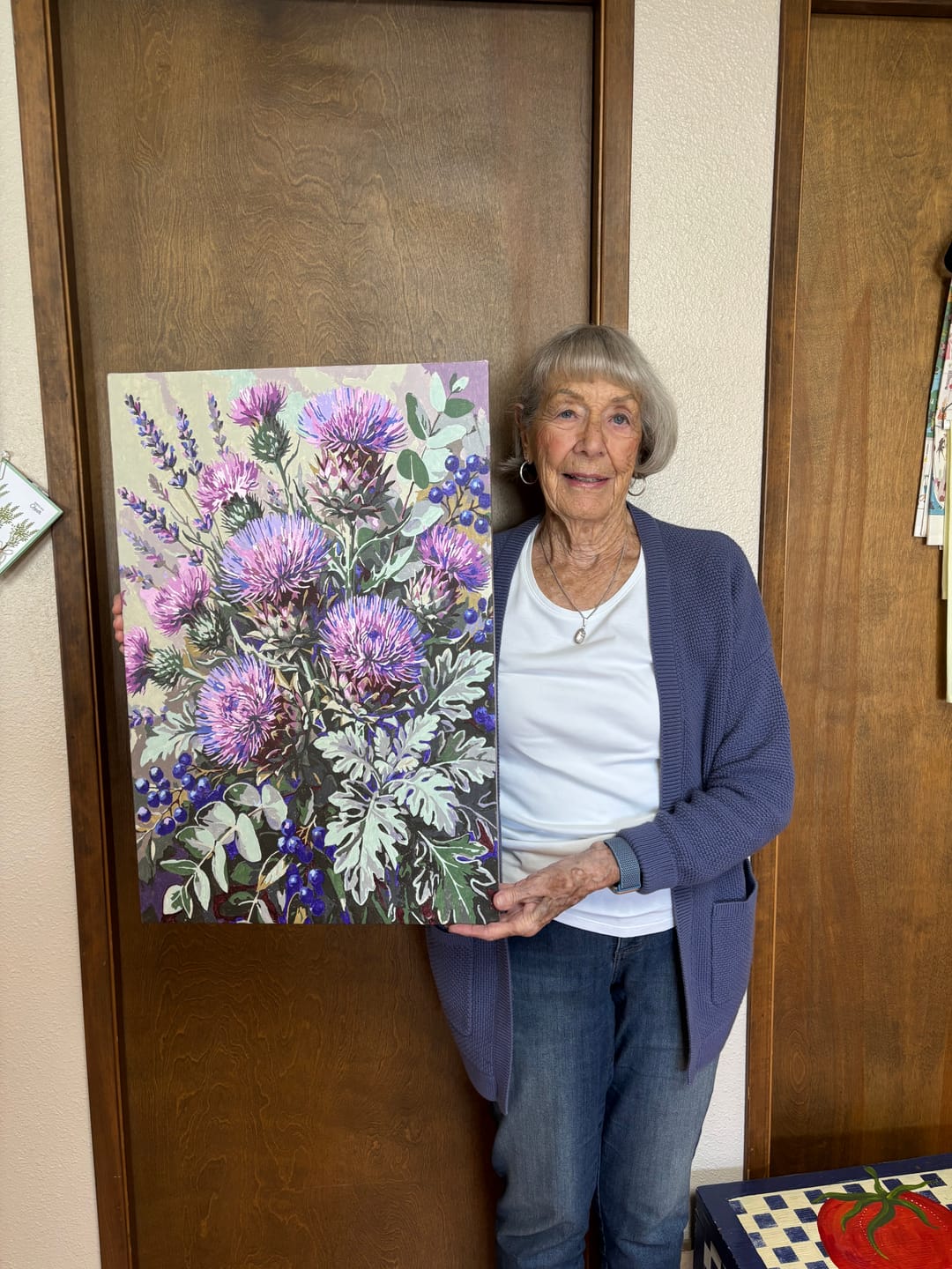 Customer photo review of Thistle Lavender Bouquet (Paint by Numbers)