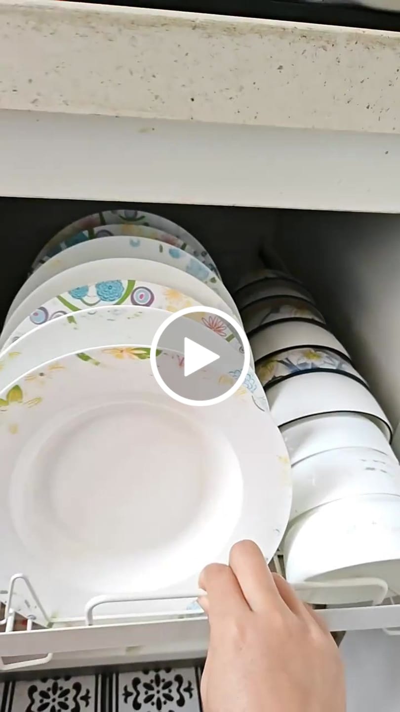 Customer video review of Pull-Out Kitchen Dish Rack Organizer – Cabinet Drawer Basket for Bowls, Plates, Utensils & Drying Storage