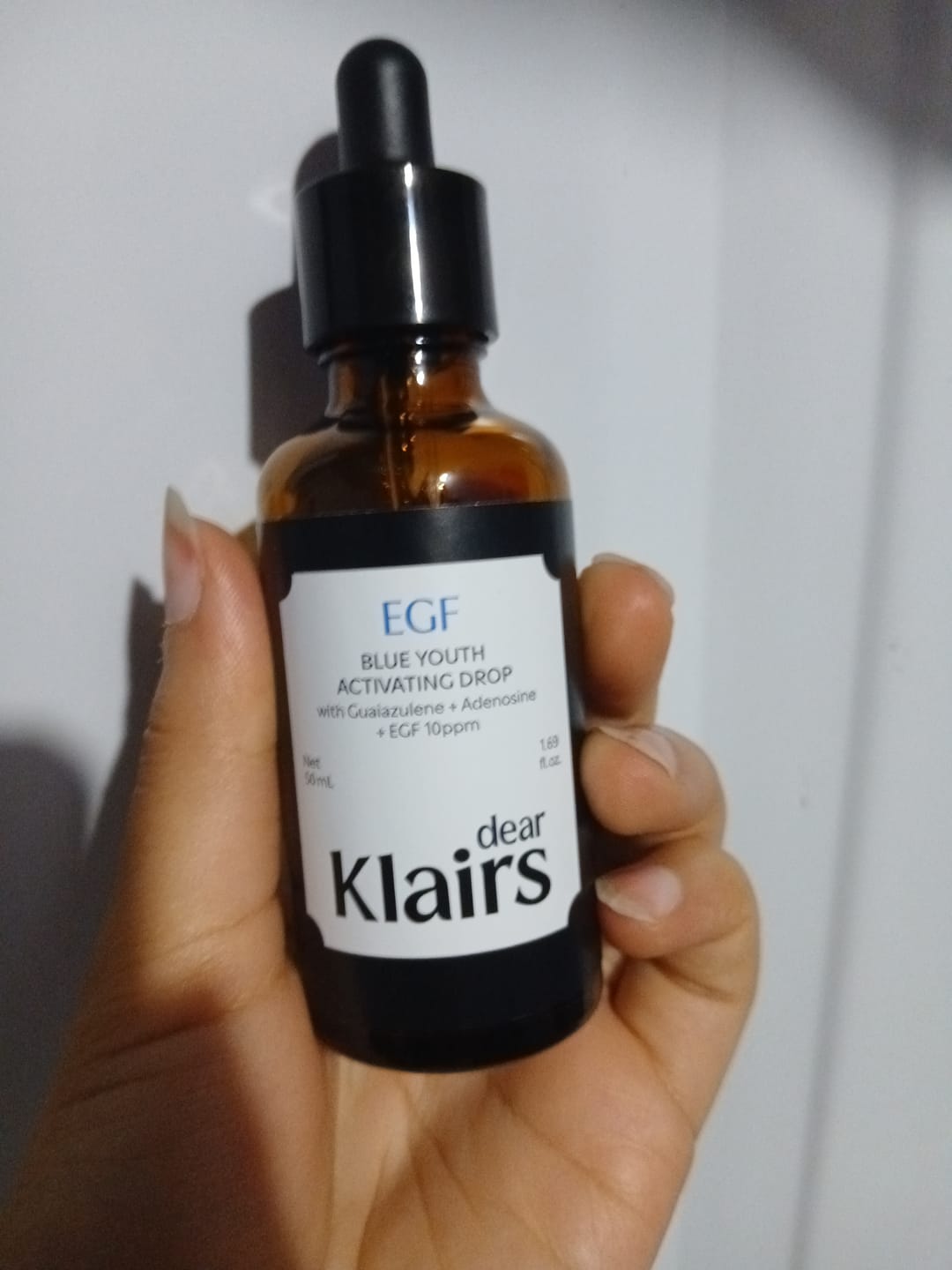 Customer photo review of EGF Blue Youth Activating Drop | EGF Peptide Serum