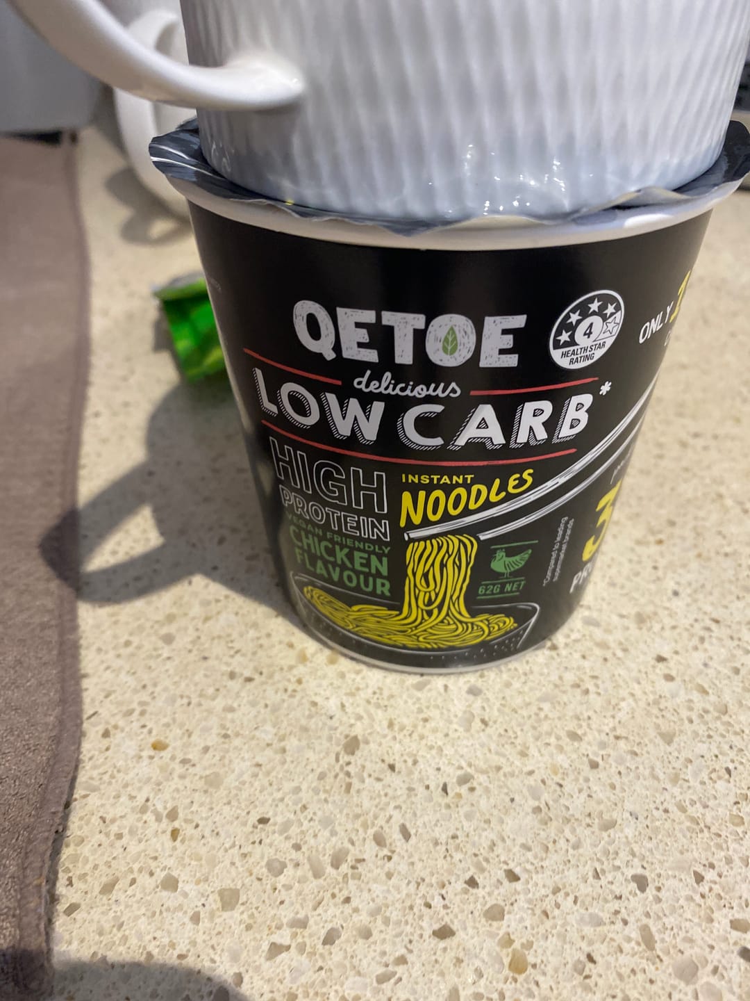 Customer photo review of Qetoe Low Carb High Protein Instant Cup Noodle - COMBO 12 PACK