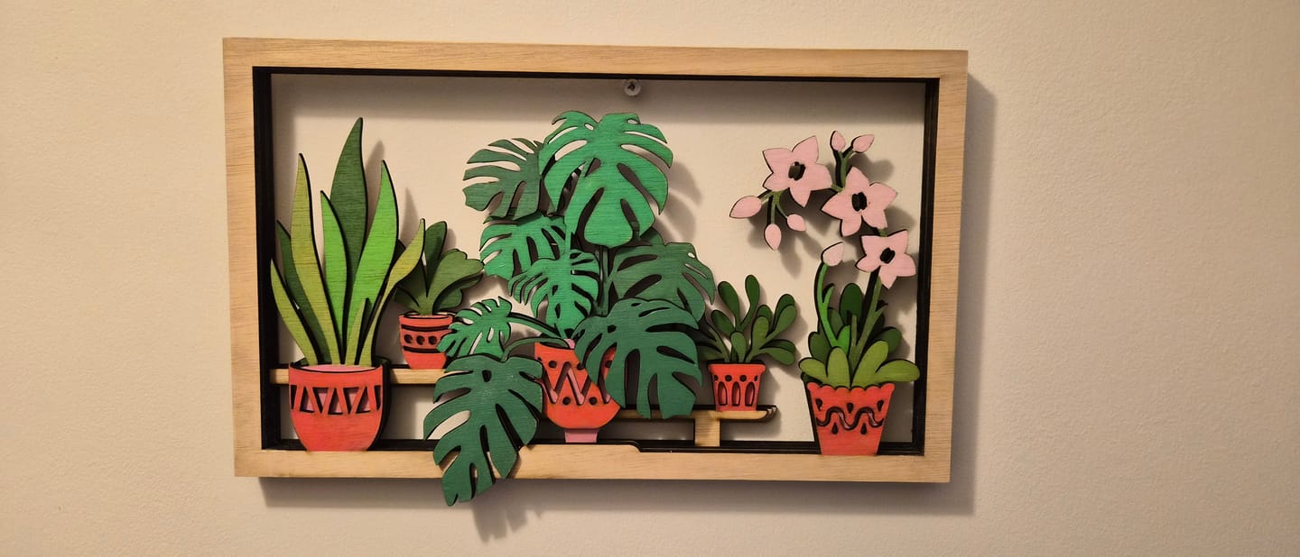 Customer photo review of Multilayer Flowers Wall Art Panel SVG Laser Cut