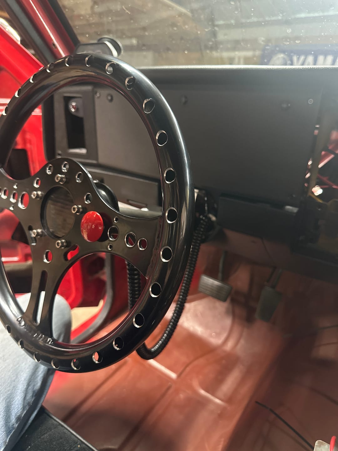 Customer photo review of Motion Raceworks Momentary Large Mushroom Push Button w/6' Wound Cord (Red) 151006