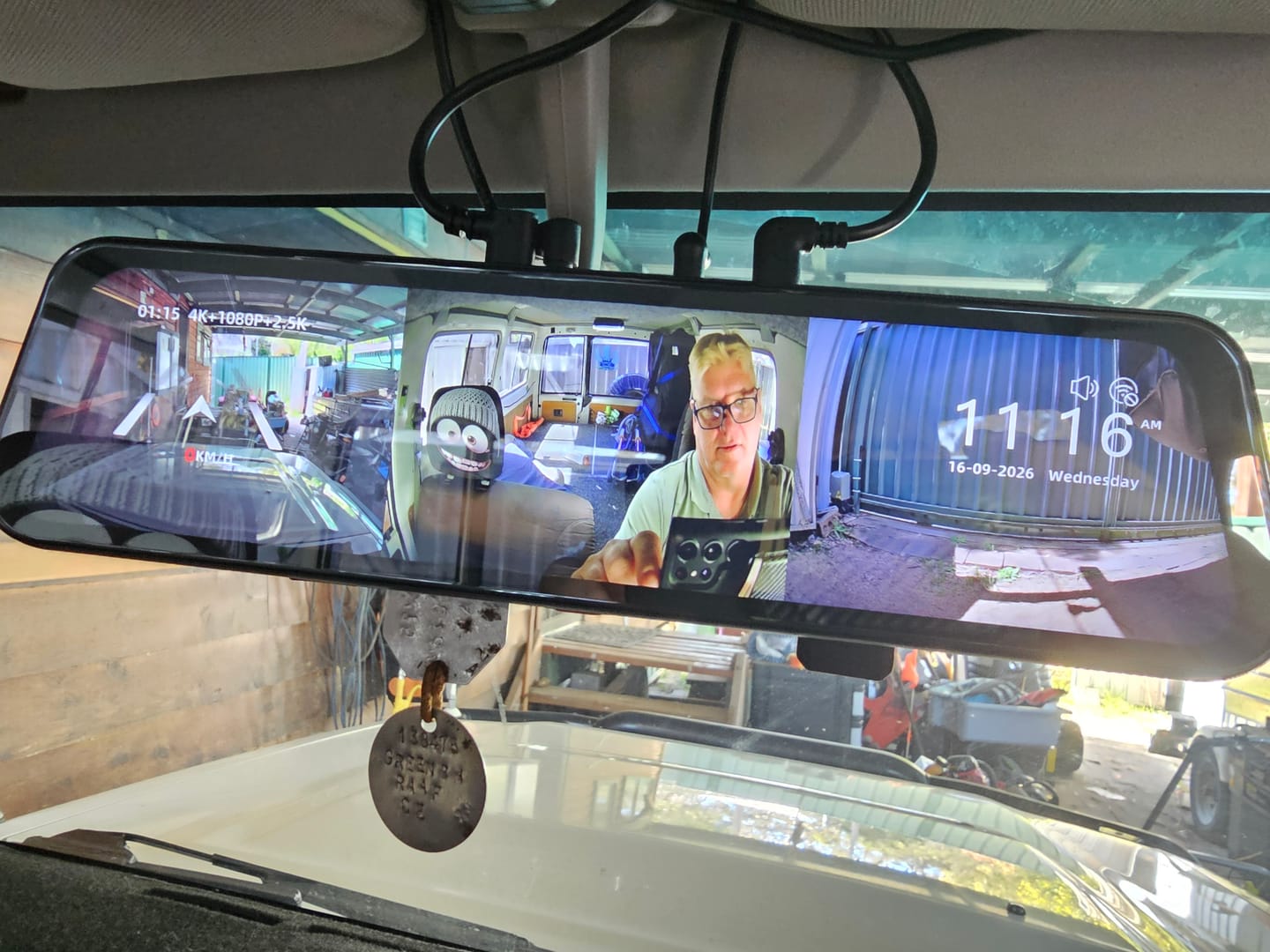 Customer photo review of WOLFBOX G900 TriPro Bumper Version 3 Channel Rear View Mirror RHD