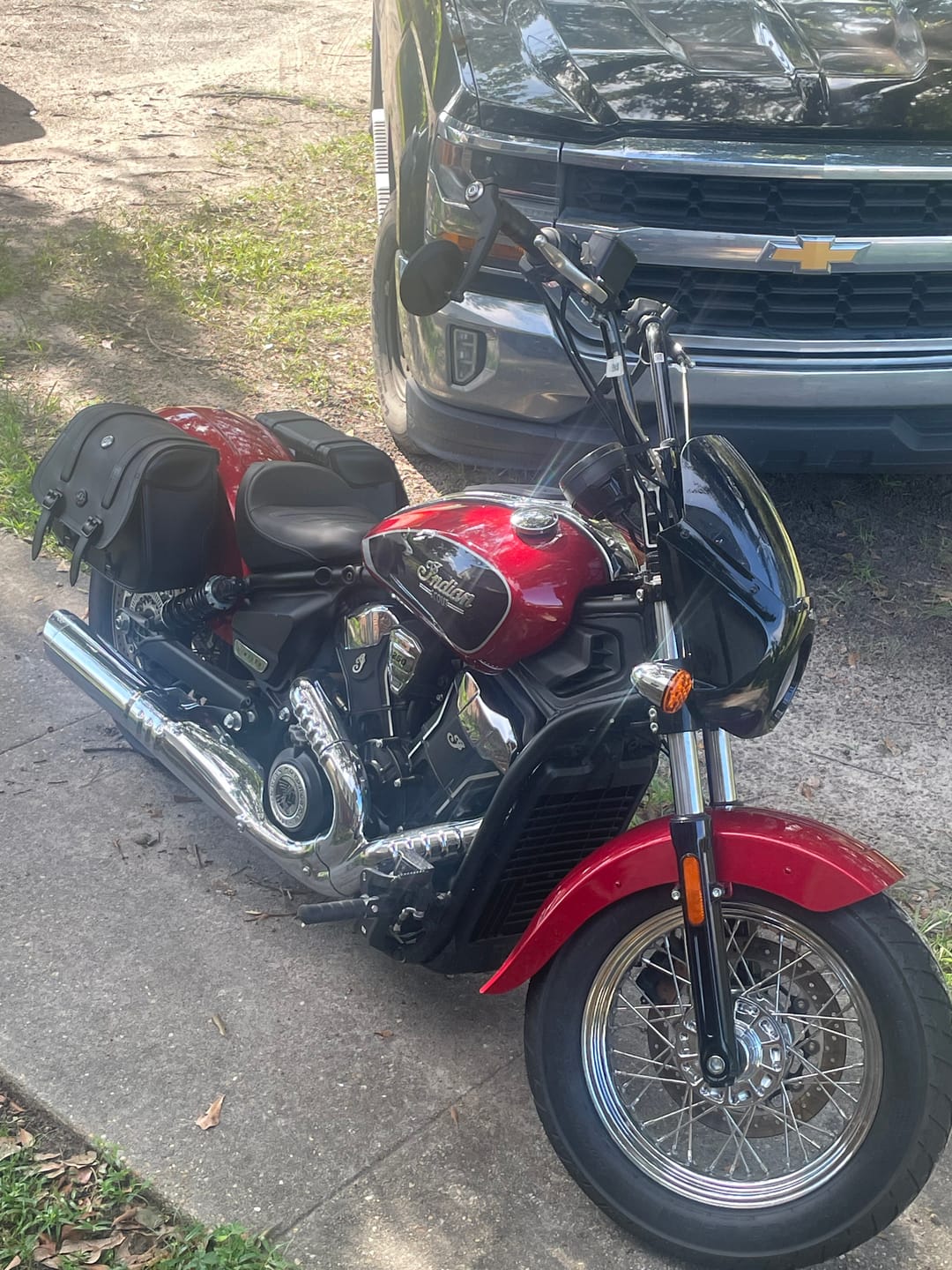 Customer photo review of 25L - SpiritBlade Medium 2025+ Indian Scout Sixty Classic Leather Motorcycle Saddlebags
