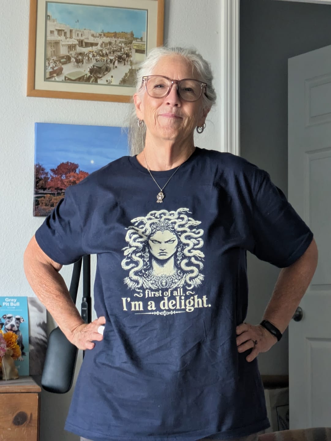 Customer photo review of Medusa First of All I'm a Delight T-Shirt