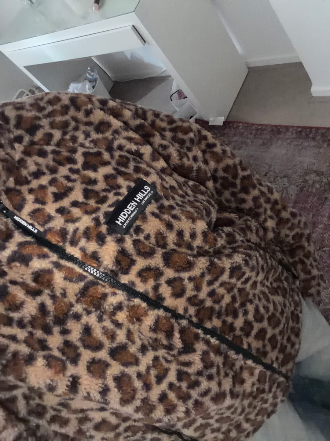 Customer photo review of FLEECE ZIP UP JACKET LEOPARD PRINT