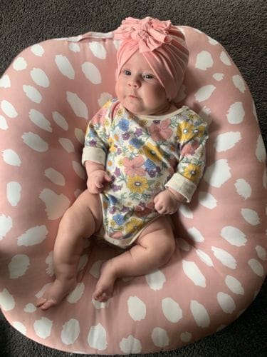 Customer photo review of Cushii Baby Lounger Marula - Blush