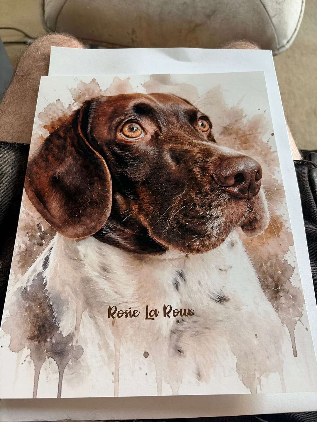 Customer photo review of Watercolour Realistic Portrait - Personalised Poster