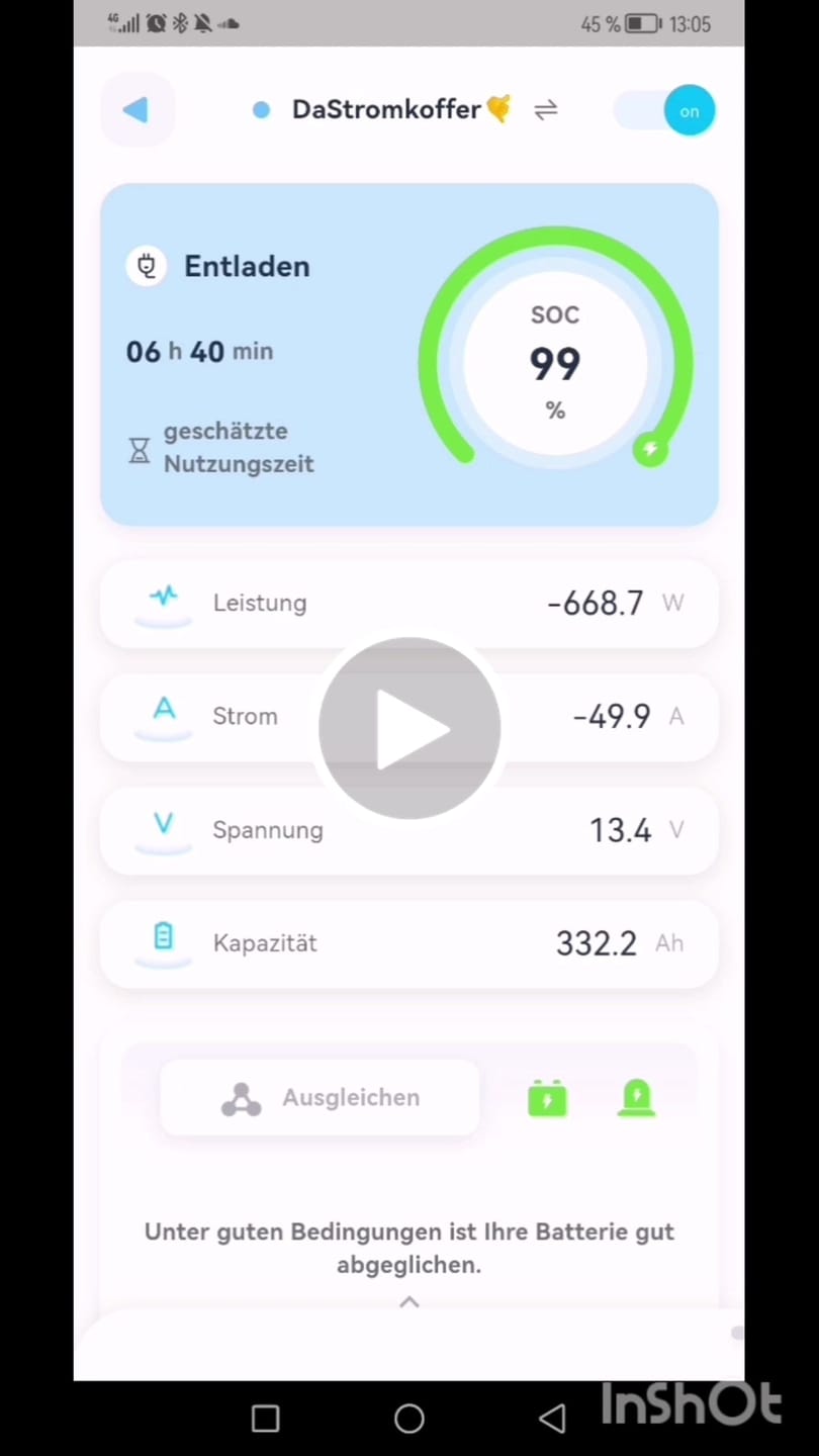 Customer video review of Redodo 4096Wh 12V 320Ah B190 Untersitz LiFePO4 Batterie mit Bluetooth für Wohnmobil