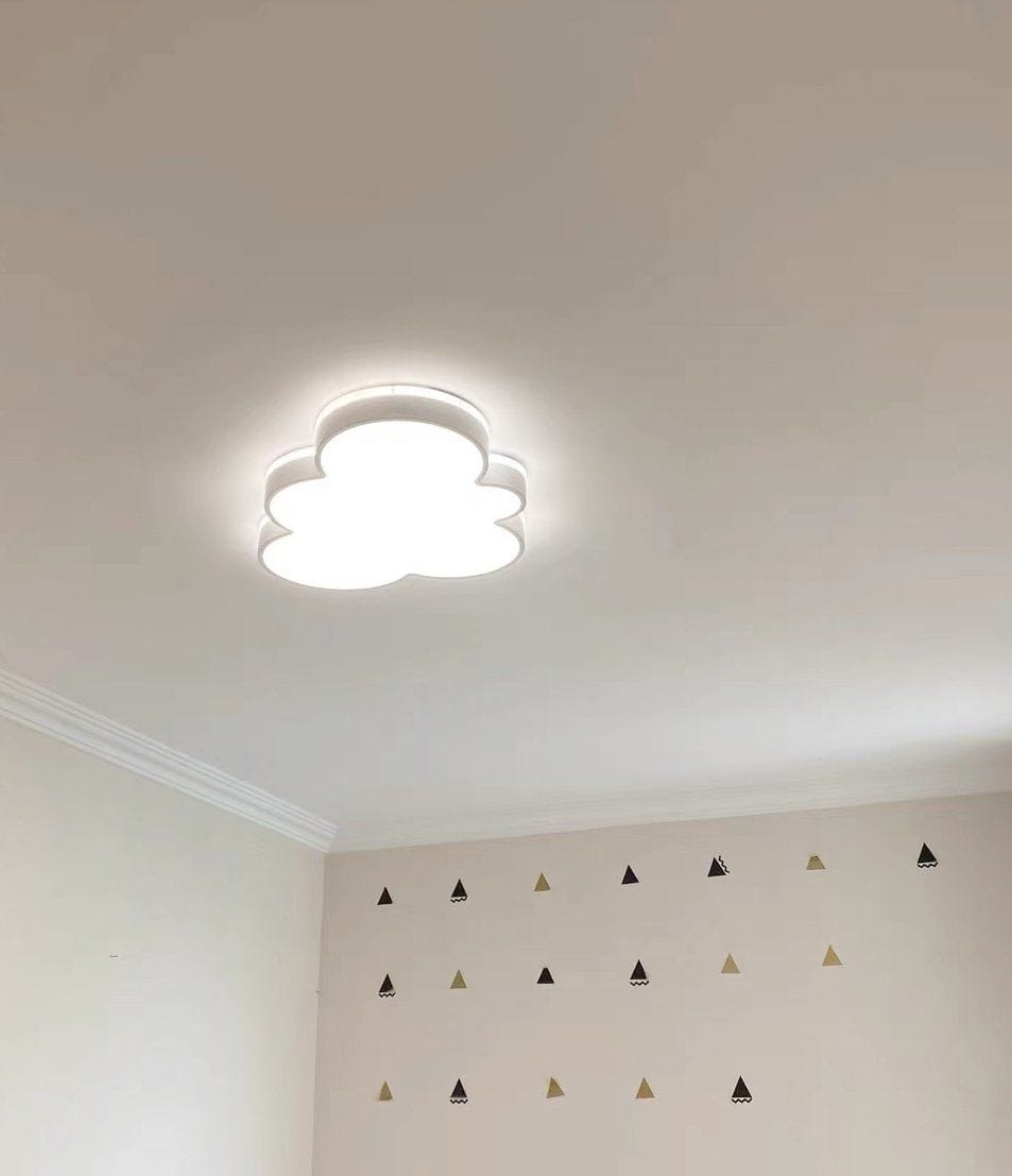 Customer photo review of Dimmable LED Cloud Wood-Color Metal Ceiling Flush Mount For Kids
