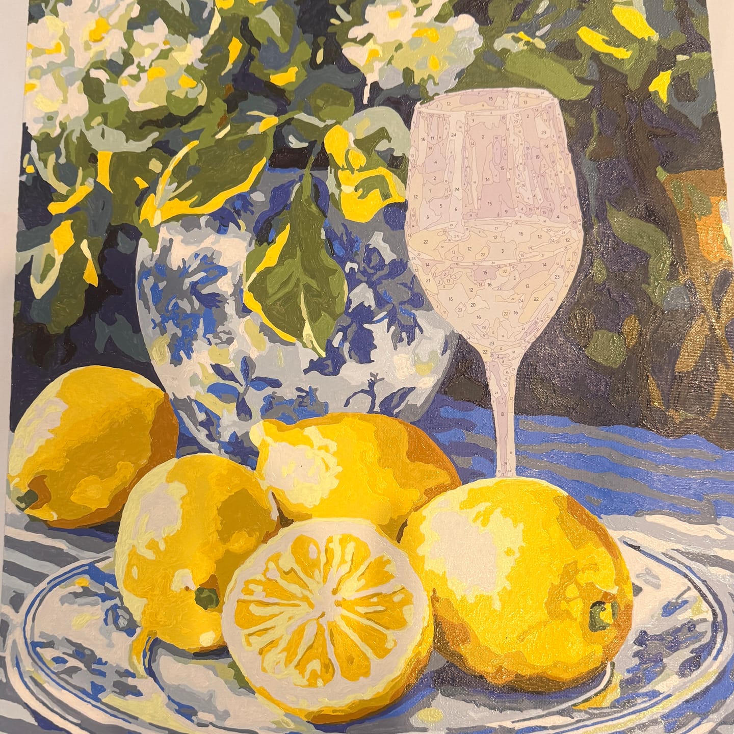 Customer photo review of Lemons and Wine | Paint by Numbers