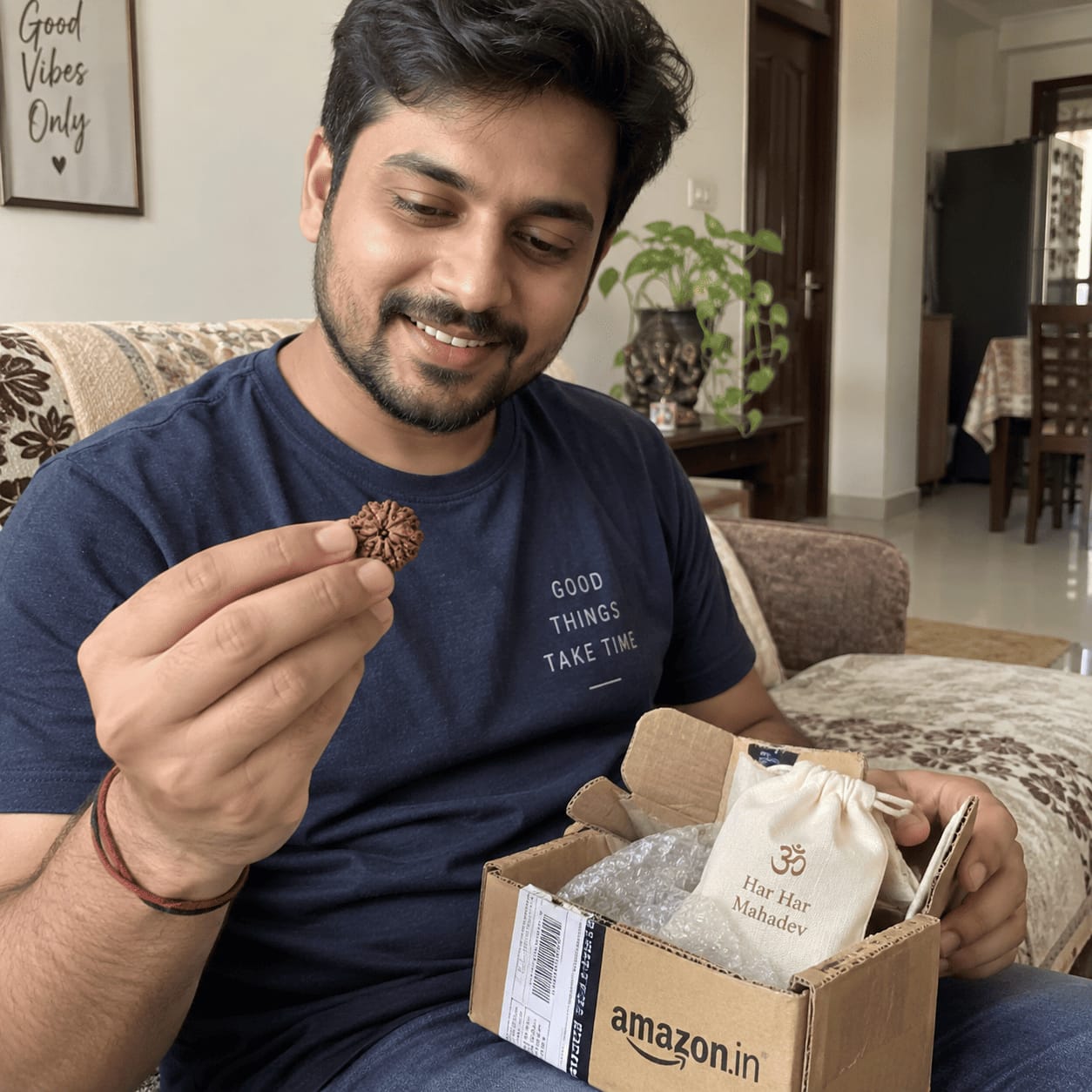 Customer photo review of 10 Mukhi Rudraksha (Nepali)