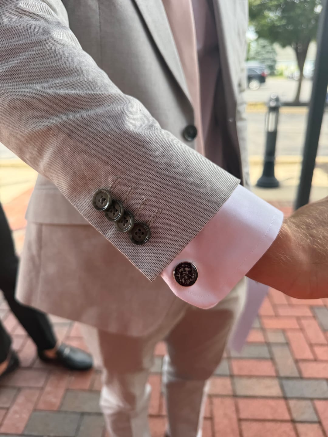 Customer photo review of Sterling Silver Opal Cuff Link