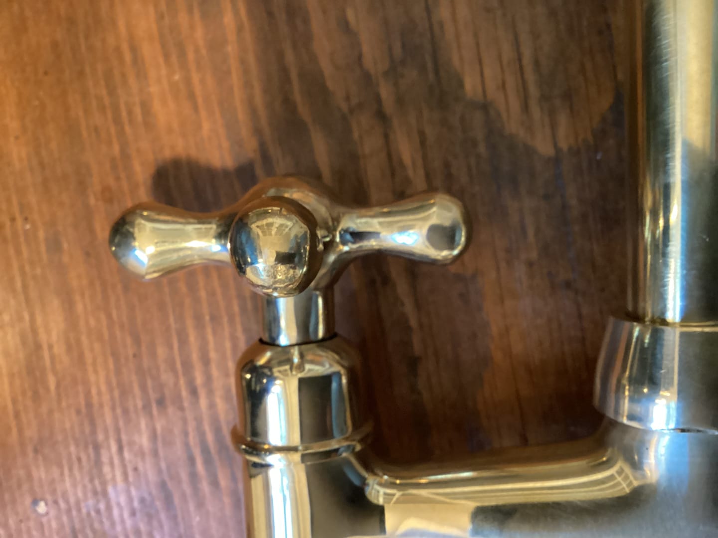 Customer photo review of Unlacquered Brass Bridge Faucet #VFK117